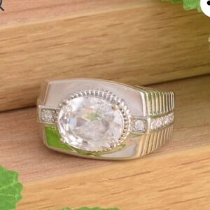 🆕️💎 Simulated Diamond Men's Ring in Silvertone (Size 11.0) 8.50 ctw💎